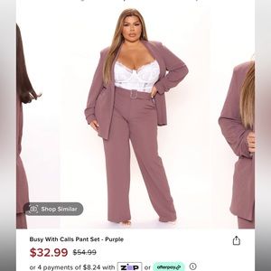 Fashion Nova Suit Set - Busy With Calls Pants Set